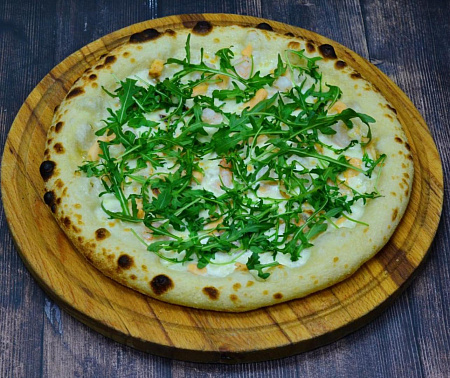 Пицца Морская 33 см с лососем, креветками и рукколой от RIMINI PIZZA